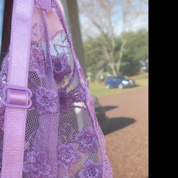 NWT sheer floral nighty panty set embroidered & sequin accents size S - Picture 7 of 14